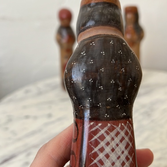 Vintage Mexican Tonola pottery Nativity set 3 Kings Wiseman Creche Christmas - Picture 7 of 9